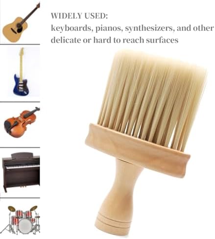 Instrument Dusting Brush, Double Sided Wooden Cleaner Soft - Image 4