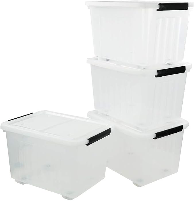 4-Pack Clear Plastic Storage Bins - Image 7