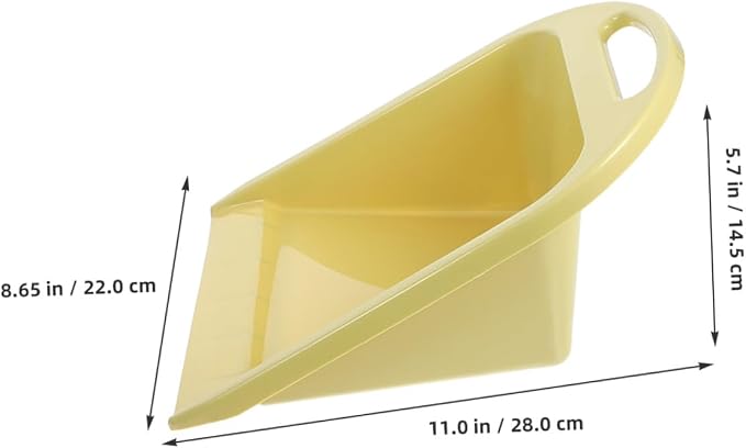 Handheld Dustpan Small Portable Dust Pan 2pcs Lime Yellow - Image 2