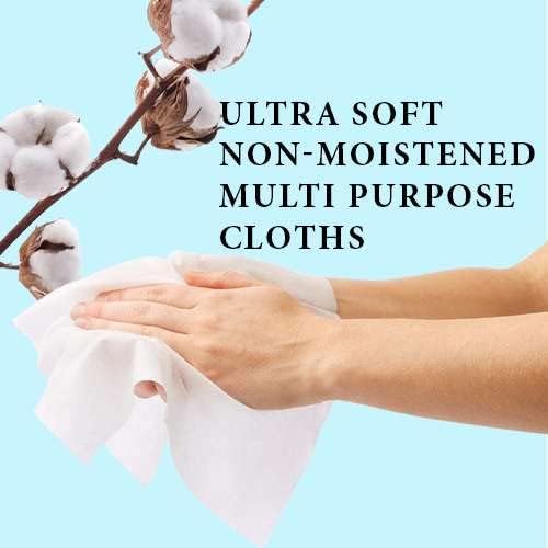 Disposable Dry Wipes, Incontinence, Baby Care, Makeup Removal – 9.5" x 13.5" - Image 2