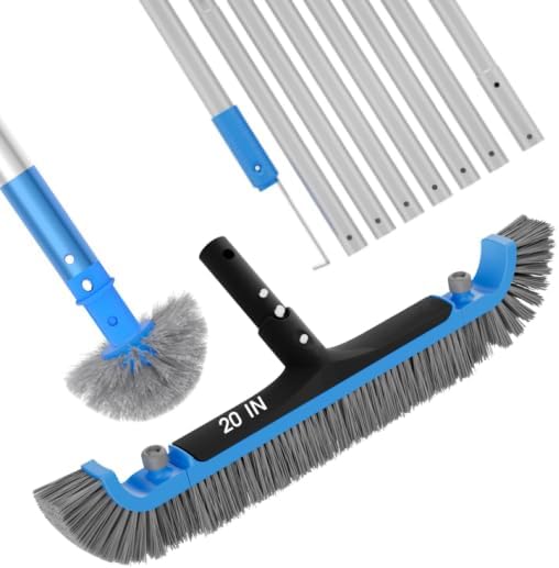 2 in 1 Pool Brush with Poles 10ft by TidyMister