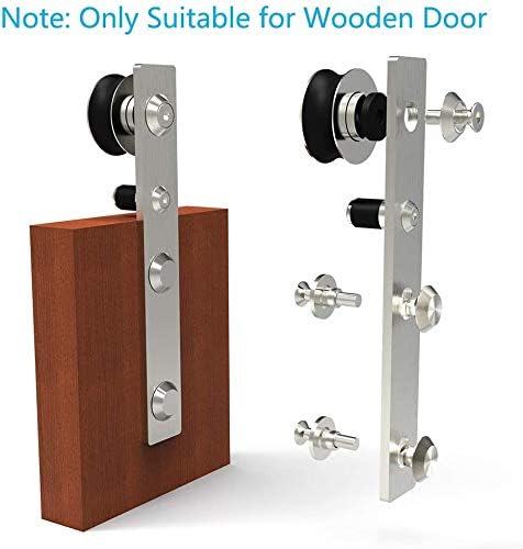 CCJH 5.2FT Stainless Sliding Barn Door Hardware Kit Heavy Duty - Image 4
