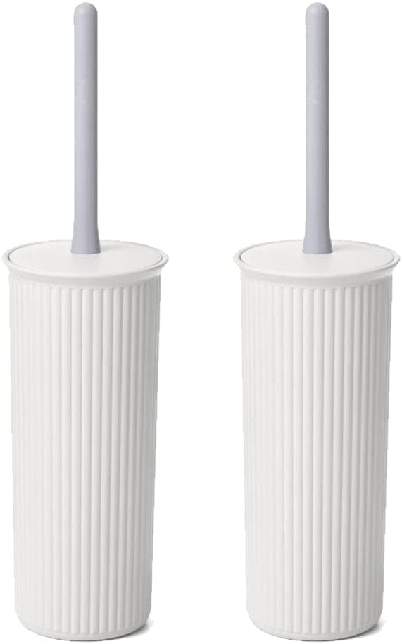 Superio Decorative Plastic Toilet Bowl Brush and Holder Set, Cleaner Scrubber by Superio