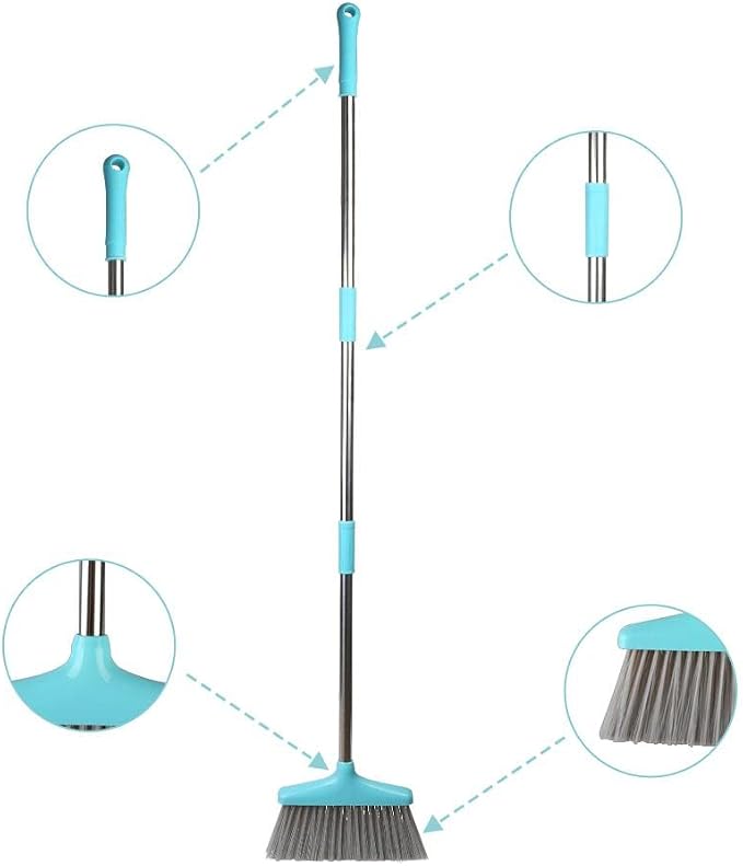 FGY Broom and Dustpan Set 48" Long Handle Broom and Collapsible Dust Pan Combo - Image 6