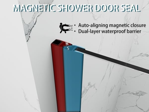 Framelss Hinged Shower Door, 3/8" Tempered Glass - Image 7