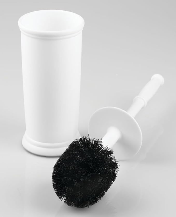 InterDesign Kent Plastic Toilet Bowl Brush Set, Classic Design Slim Compact - Image 3