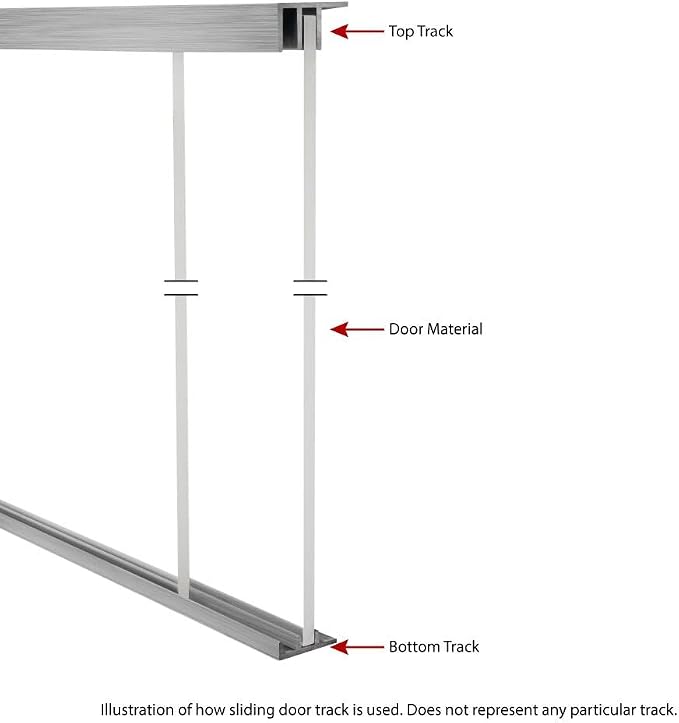 Outwater 3/4in Mill Finish Aluminum Sliding Door Track Set - Image 6