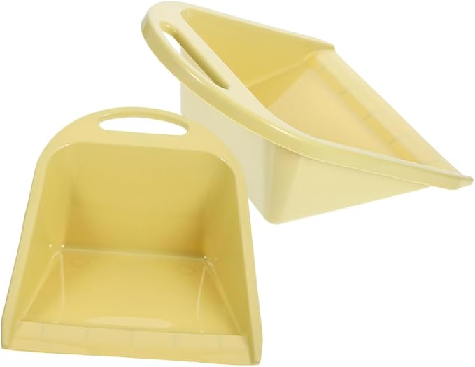 Small Handheld Dustpan Set 2pcs, Portable Lime Yellow Plastic Dust Pan by Unknown