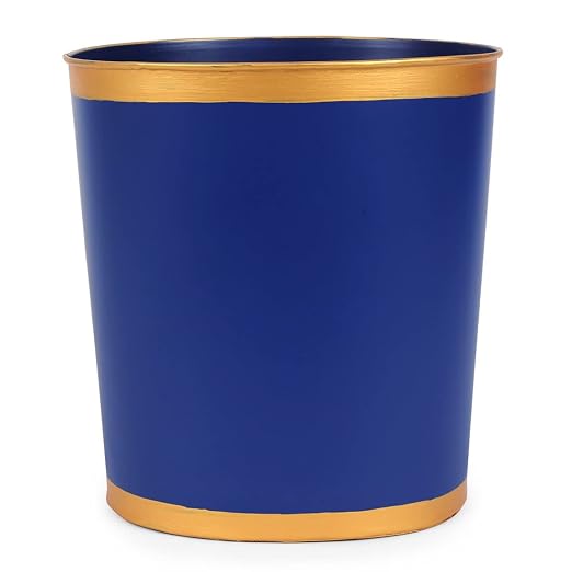 Jaye's Studio Mattie Line, Oval Wastebasket & Garbage Bin, Hand-Painted - Image 2