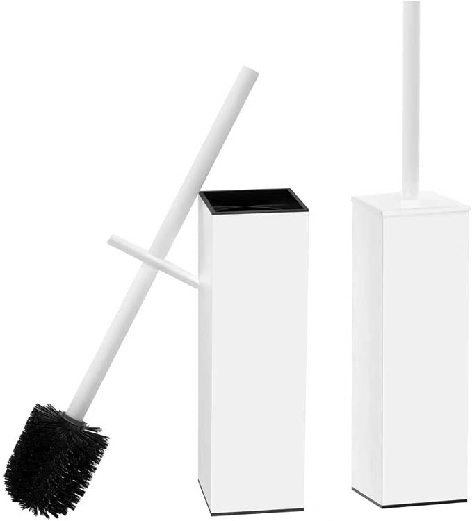 RUACQ Toilet Brush and Holder Set 2pcs, Square Toilet Bowl Brush by Ruacq