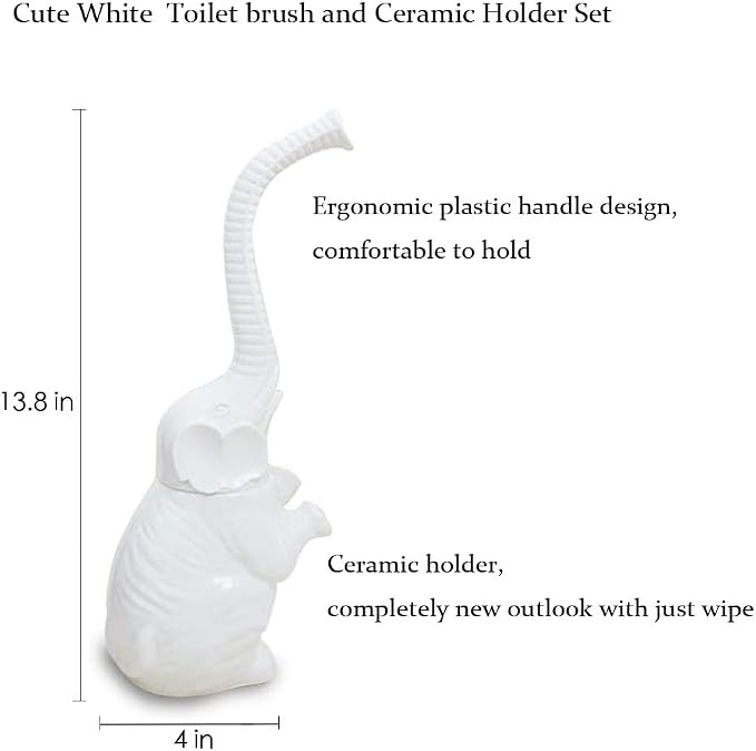 Toilet Brush and Holder Set, Modern Ceramic Toilet Bowl Brush Holder, Cute - Image 3