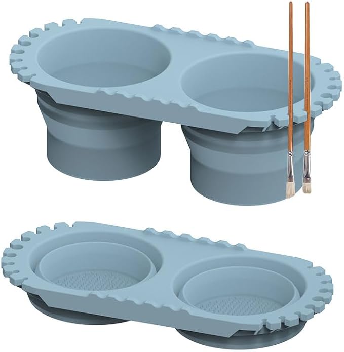Paint Brush Cleaner Foldable Silicone Cleaning Container 8.8x4.2in gift by Unknown