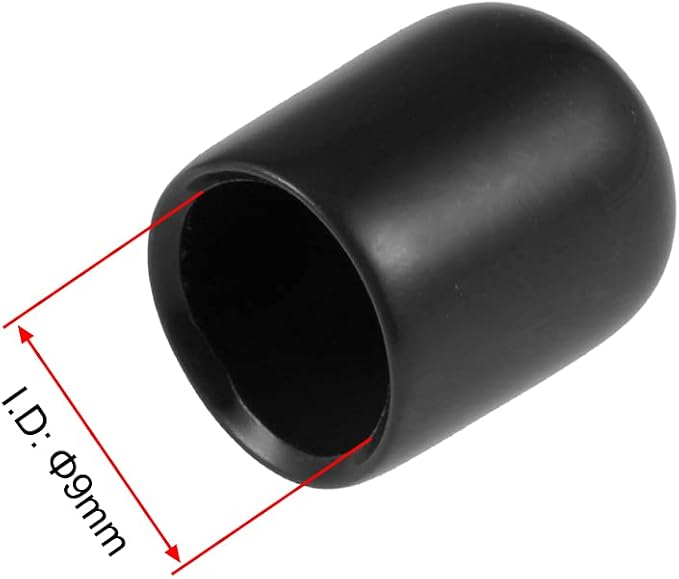 uxcell 20pcs Rubber End Caps 9mm ID Vinyl Round Tube Bolt Cap Cover Thread - Image 3
