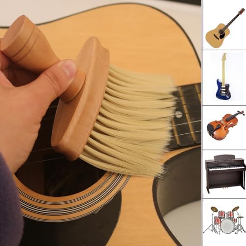 Instrument Dusting Brush, Double Sided Wooden Cleaner Soft - Image 5