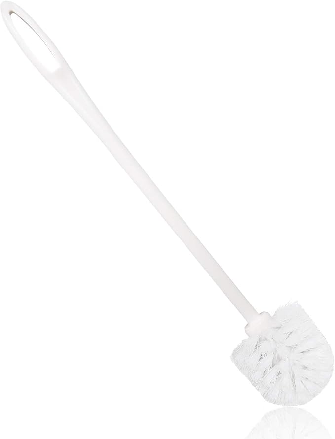 Toilet Brush White Soft Bristle Long Handle Toilet Brush and Holder Eco Plastic - Image 7