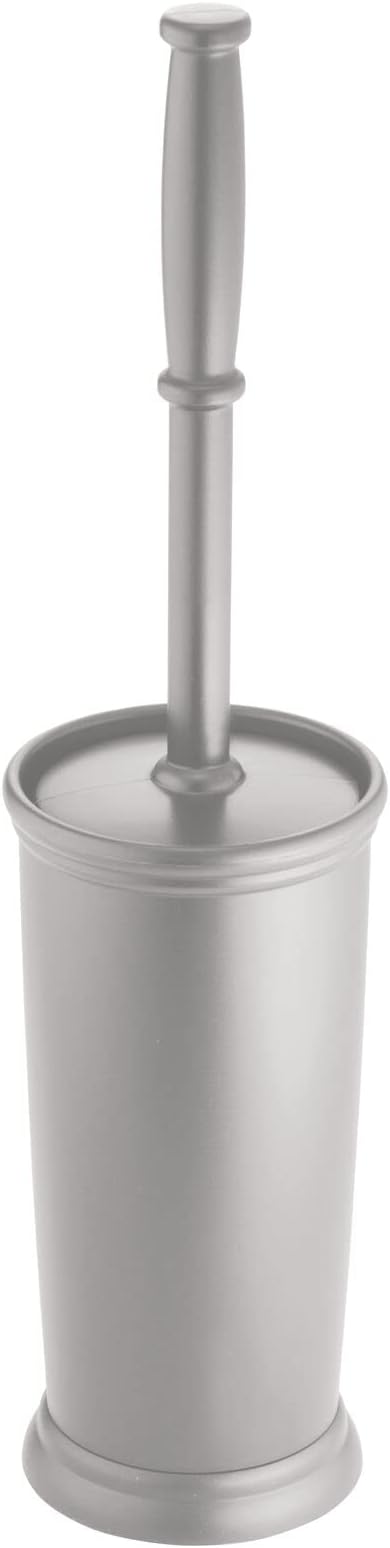 mDesign Compact Freestanding Plastic Toilet Bowl Brush and Holder - Image 9