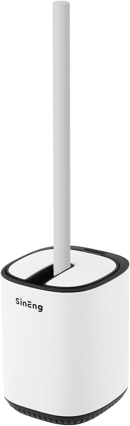 Toilet Brush and Holder Set Toilet Bowl Brush Stainless Steel Automatic Open by Unknown