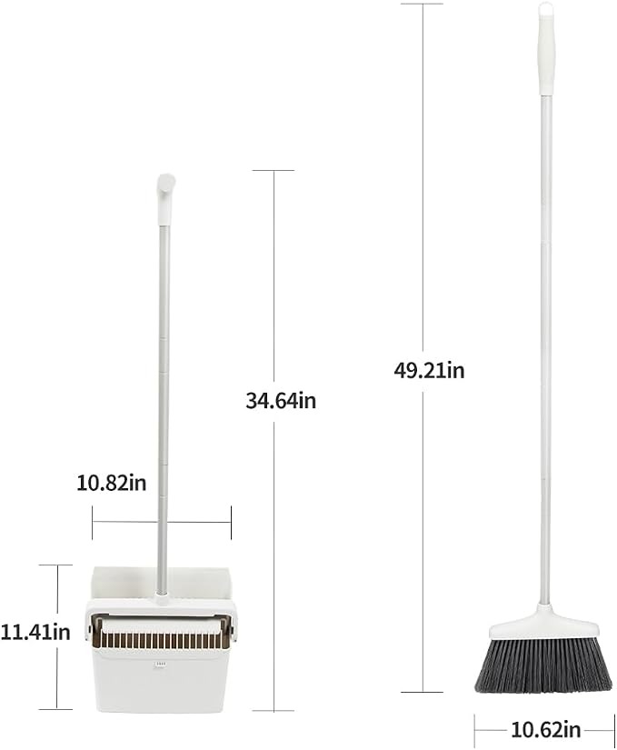 CQT Broom and Dustpan Set with Handle, Brush and Dustpan Set - Image 2