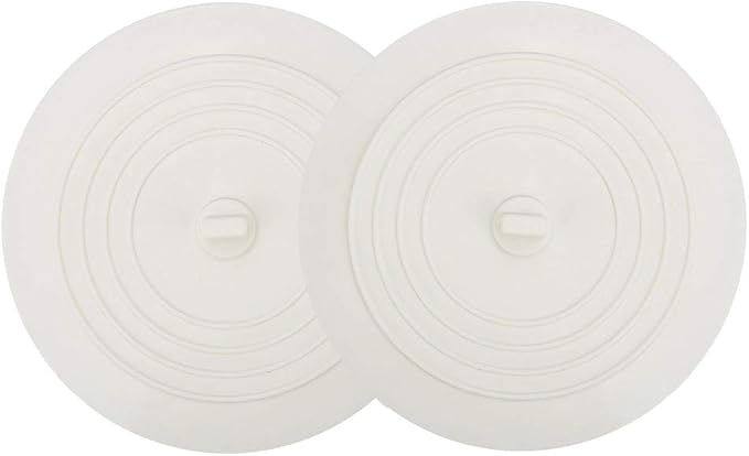 V-TOP Tub Stopper 2 Pack, 6 inches Large Silicone Drain Plug Hair Stopper Flat by V-TOP