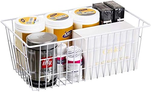 Slideep Farmhouse Metal Wire Basket, Fridge Freezer Storage Organizer Bins - Image 3