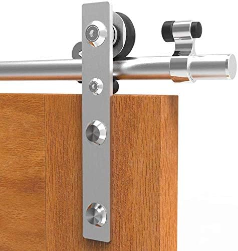 CCJH 5.2FT Stainless Sliding Barn Door Hardware Kit Heavy Duty by CCJH