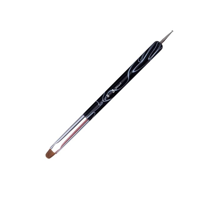 French Nail Brush, YIHUALE 2 Way French Gel Acrylic Nail Art Kolinsky Brush by yihuale