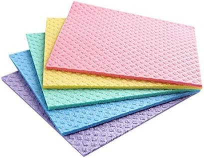 Reusable Cleaning Cellulose Sponge Cloths Absorbent Wipes Clean Kitchen Car by Sold_By_Cheapnwork
