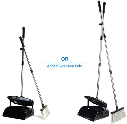Broom and Dustpan Commercial Long Handle Sweep Set and Lobby Broom Upright - Image 3
