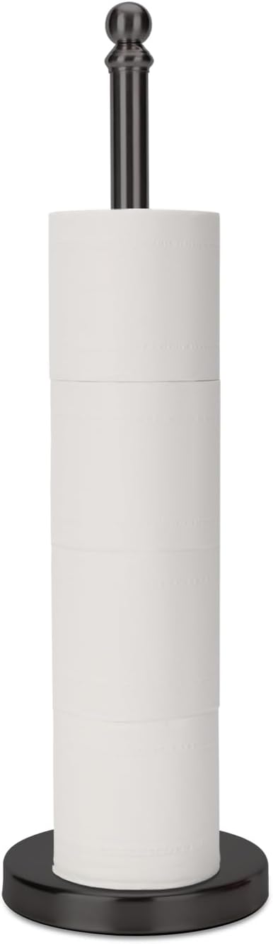 Toilet Paper Holder Stand Holding Up to 5 Paper Rolls, Free-Standing Spare by exilon