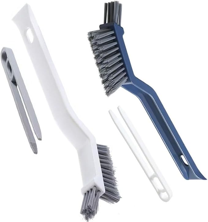 Crevice Cleaning Brush, 2 Pack Multi-Purpose Hard Bristle Brushes by Fuzfaer