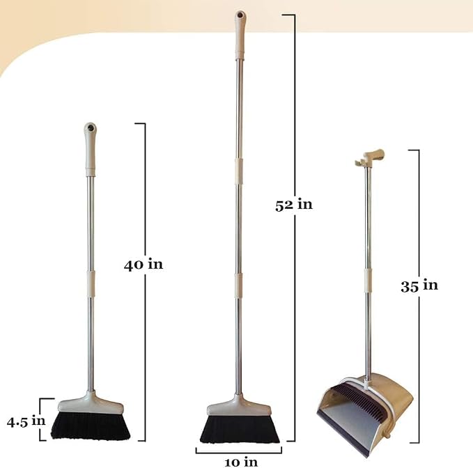 Broom and Dustpan Set Lightweight Upright Lobby Broom and Dust Pan Combo - Image 3
