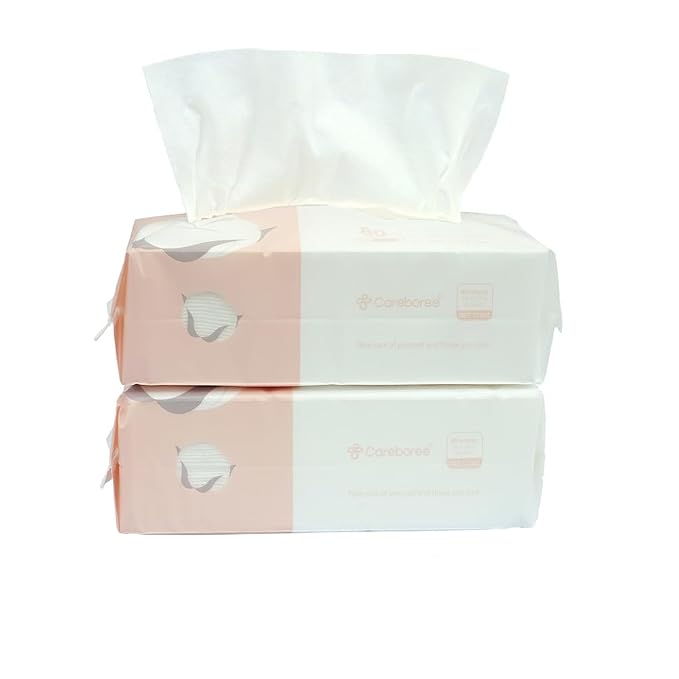 Extra Thick Dry Wipe, Disposable Face Drying Towel 100% Cotton, Lint-Free by Careboree