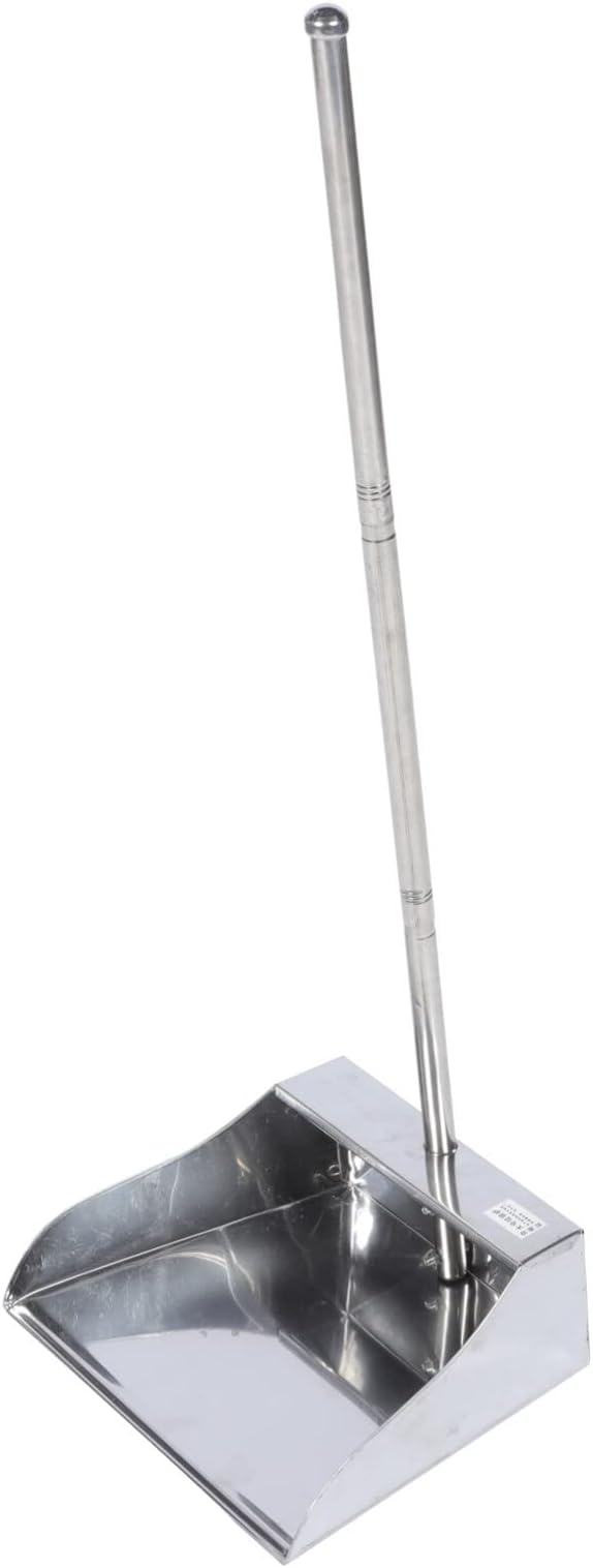 TOYANDONA Dust Pan with Handle, 30.4 inch Metal Upright Dustpan Stainless Steel by TOYANDONA