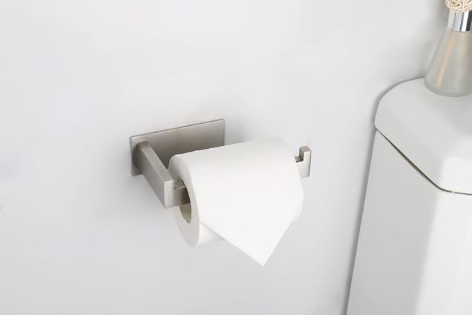 Toilet Paper Holder, Self Adhesive Tissue Holder Stainless Steel Rustproof - Image 6