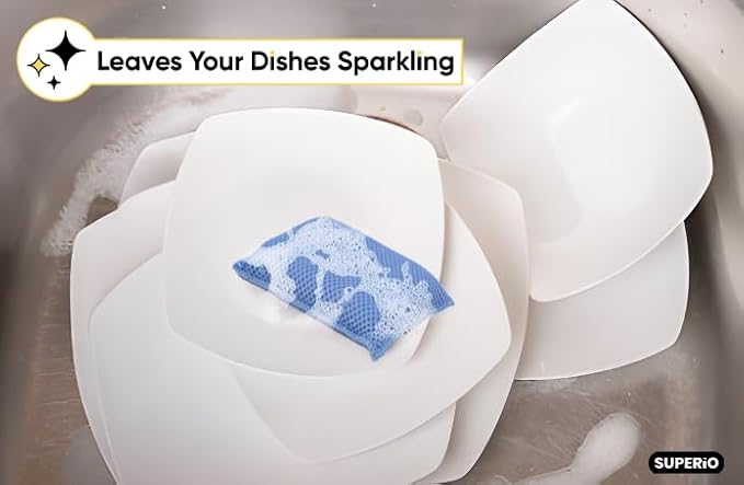 Microfiber Non-Scratch Dish & Kitchen Scrubber Heavy-Duty Household Cleaning - Image 4