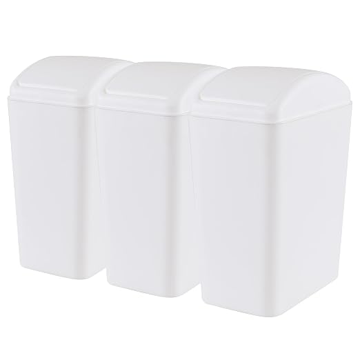 4.5 Gallon Plastic Swing Top Garbage Can, Swing Lid Trash Bins by Qqbine