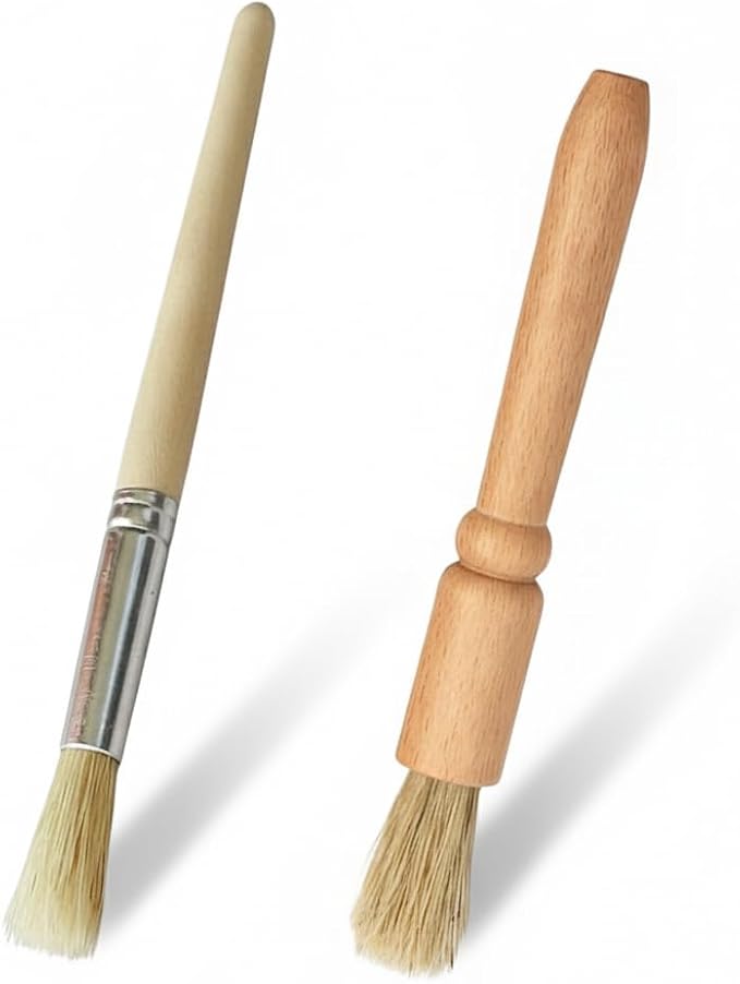 Coffee Grinder Cleaning Brush 2Pcs, Wood Handle & Natural Bristles Wood Dusting by VBHHY