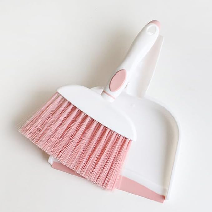 Broom with Dustpan Combo Set Pink Mini Hand Broom and Dustpan Set by ZEDACY