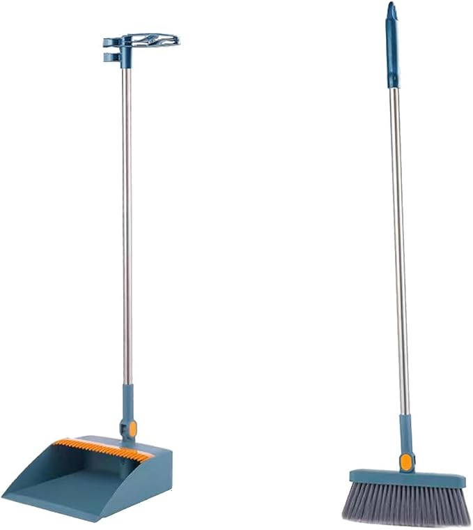 Broom with Dustpan Combo Set 180-degree Rotatable Brooms and Dustpan Set by Lovskoo
