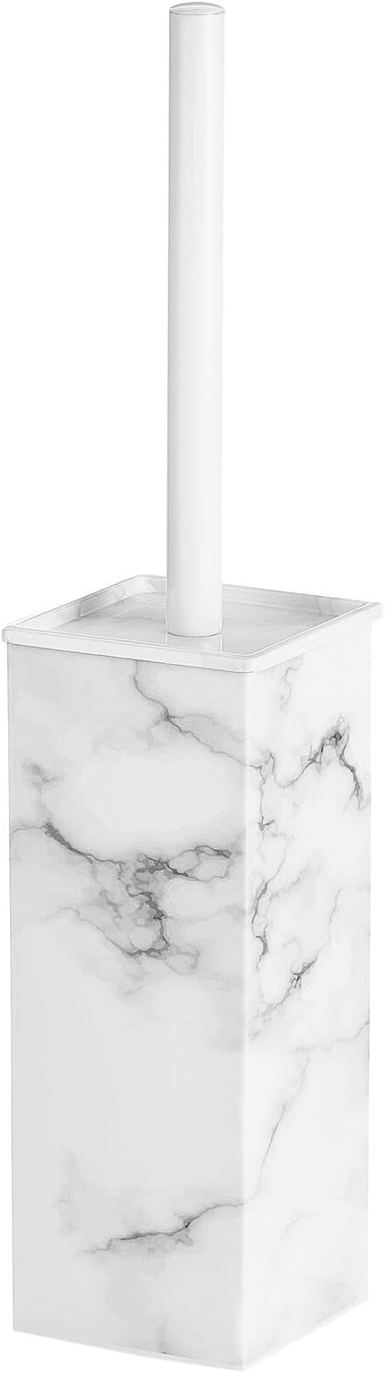 mDesign Steel Square Modern Toilet Bowl Brush and Holder - Image 6