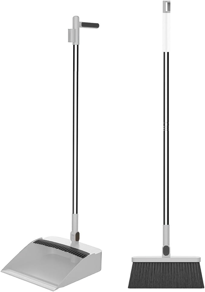 37.8in Broom and Dustpan Set Foldable Hand Broom by Lovskoo