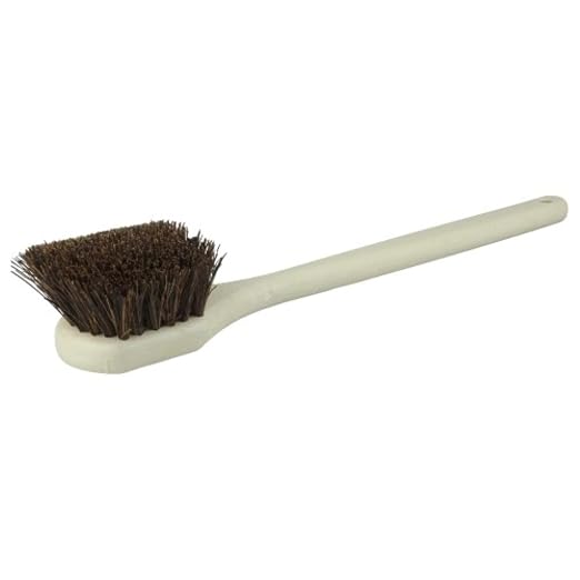 Weiler 79107 20" Utility Scrub Brush, Palmyra Fill, Long Handle, Foam Block - Image 2