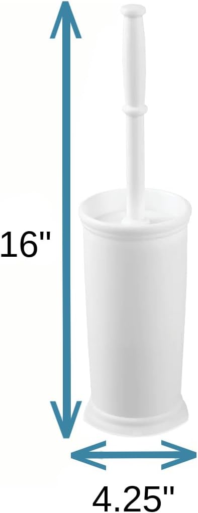 InterDesign Kent Plastic Toilet Bowl Brush Set, Classic Design Slim Compact - Image 2