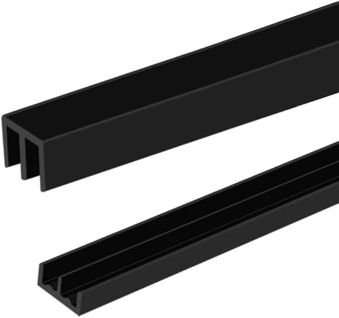Sliding Door Track, Fit 1/4" Thick Panels, U Channel Rubber by Aroilder