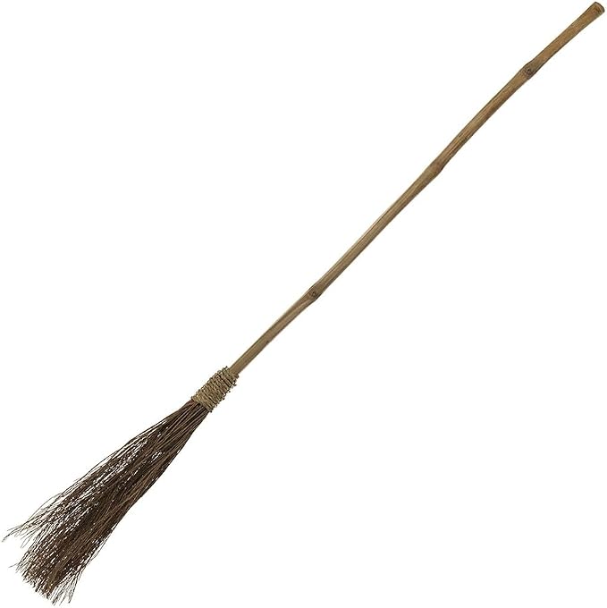 Brown Straw Broom by AmscanPartySupplies