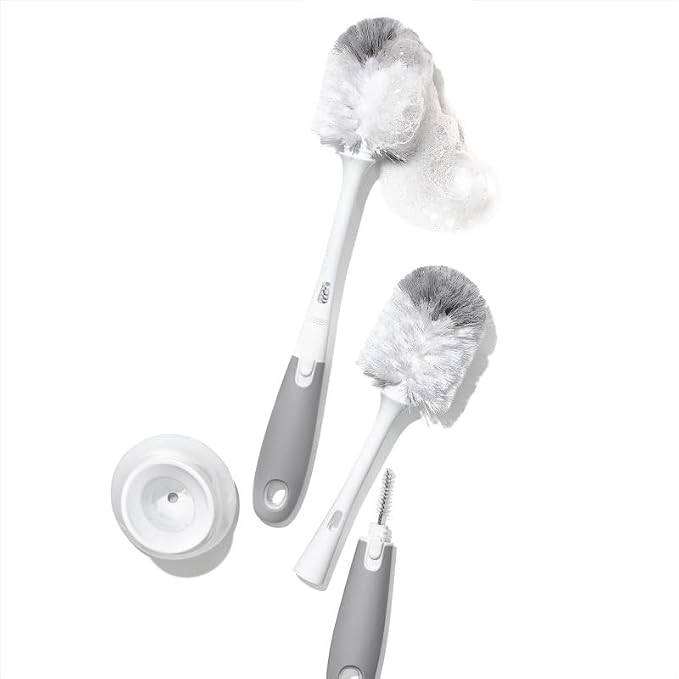 OXO Tot Bottle Brush with Nipple Cleaner and Stand – Gray - Image 9