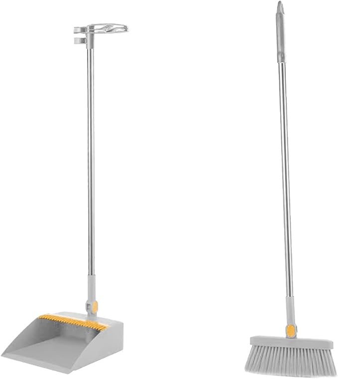 Broom with Dustpan Combo Set 180-degree Rotatable Brooms and Dustpan Set by Lovskoo