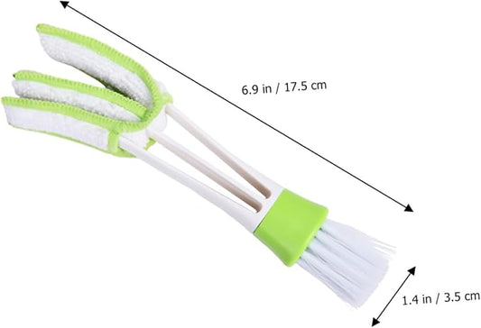GLEAVI 3pcs Double-Ended Car Air Vent Cleaning Brush Set Green, Air Conditioner - Image 2