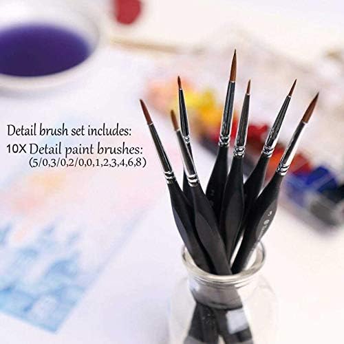 Golden Maple Detail Paint Brushes Set 10pcs Miniature Brushes - Image 2