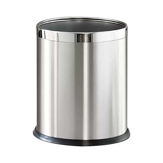 2.6Gallon/10L，Stainless Steel Bathroom Trash Can, Chrome Trash Can by LEASYLIFE